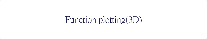 Function plotting(3D)