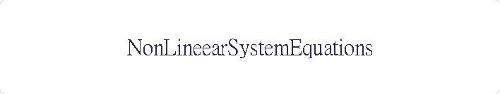 NonLineearSystemEquations
